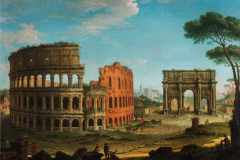 06_ANTONIO-JOLI_Il-Colosseo-e-l-Arco-di-Costantino-con-pittore_1744-circa_collezione-Gastaldi-Rotelli