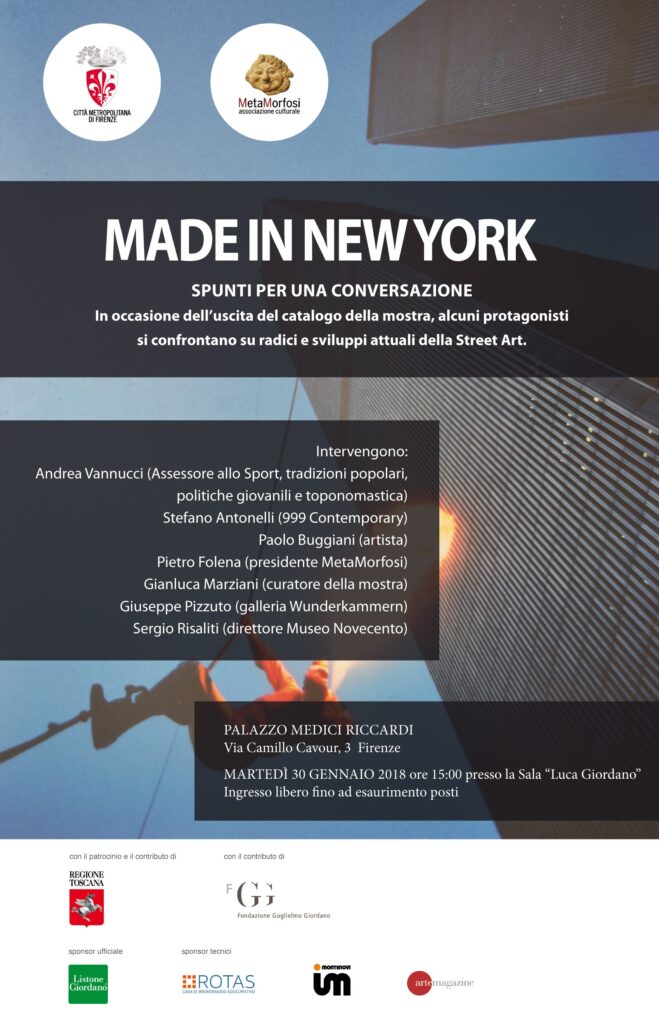 Firenze: dibattito sulla street art a Palazzo Medici Riccardi per la mostra Made in New York