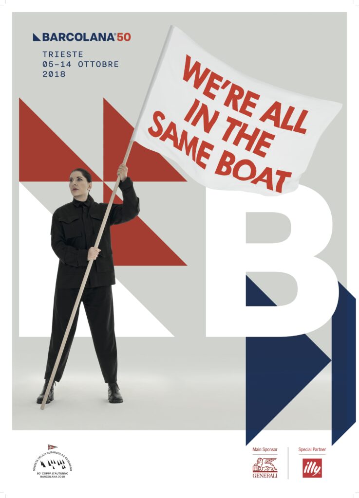 Marina Abramovich e illycaﬀè, un manifesto per l’evento velico Barcolana 50