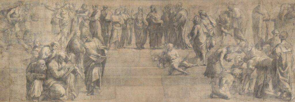 Terminato il restauro del Cartone preparatorio della Scuola di Atene di Raffaello Sanzio