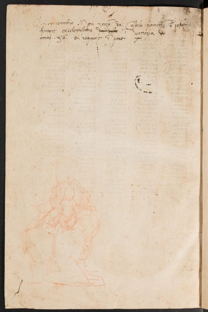 Un disegno di Giorgione scoperto in un libro della biblioteca dell’Università di Sydney