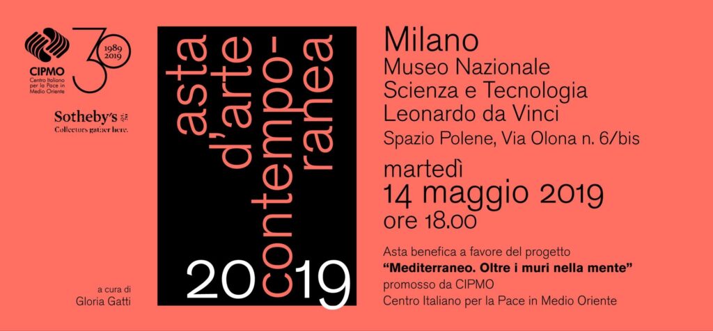 Milano. Asta benefica d’Arte Contemporanea CIPMO in collaborazione con Sotheby’s