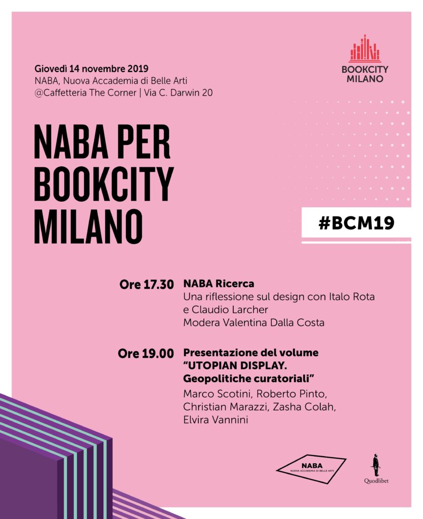Gli eventi di NABA, Nuova Accademia di Belle Arti, per BOOKCITY MILANO 2019