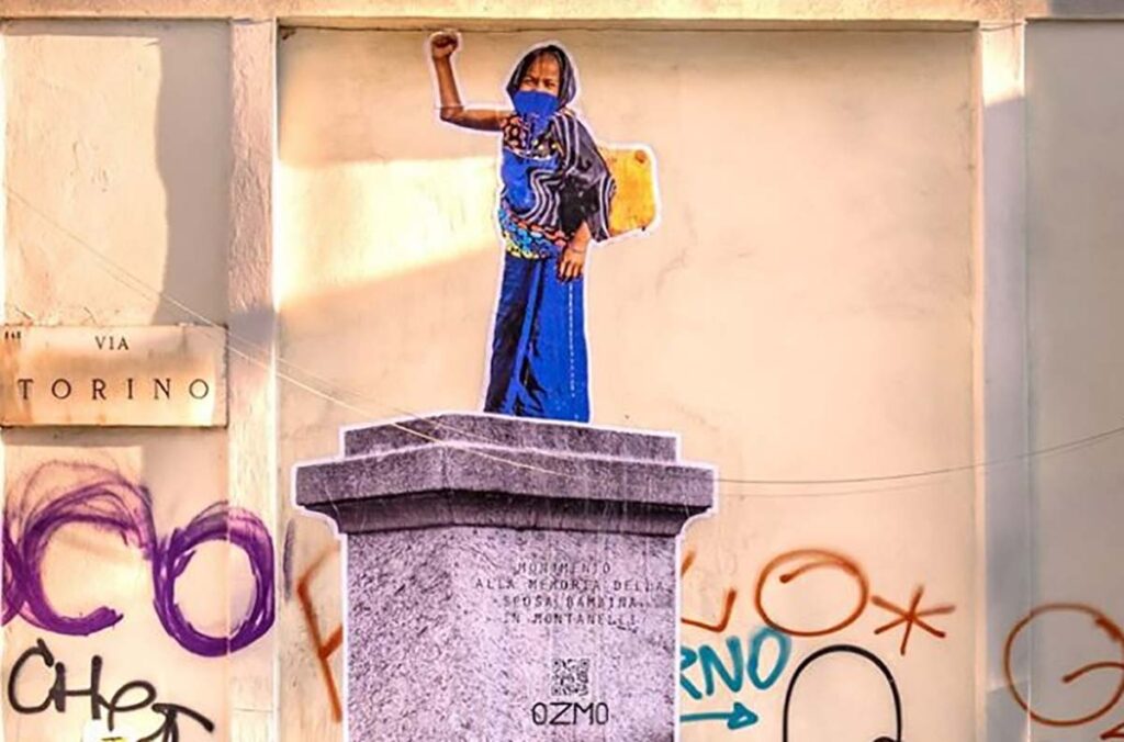 A Milano Ozmo realizza un murale dedicato alla “sposa bambina” di Montanelli