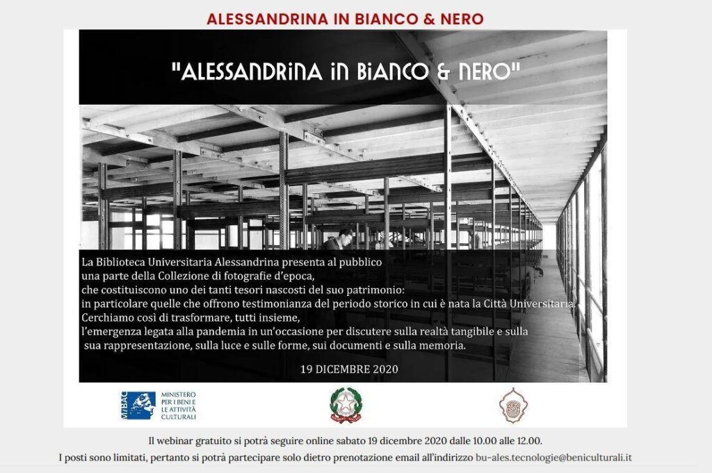 Fotografia. La Biblioteca Universitaria Alessandrina in Bianco e Nero