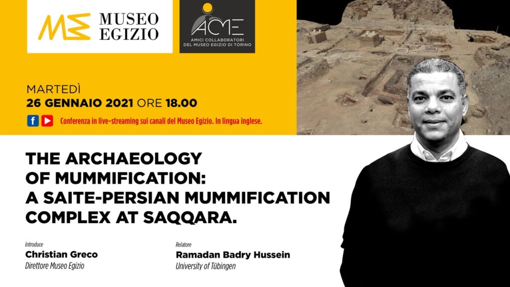 Museo Egizio di Torino. Conferenza online “The Archaeology of Mummification”