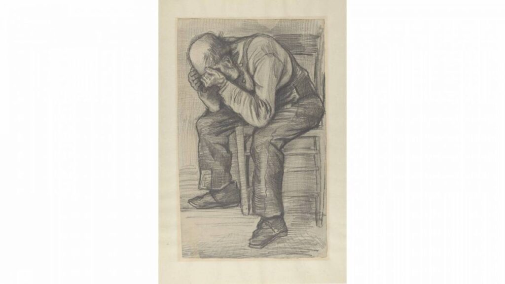 Scoperto raro schizzo di Van Gogh raffigurante un vecchio esausto