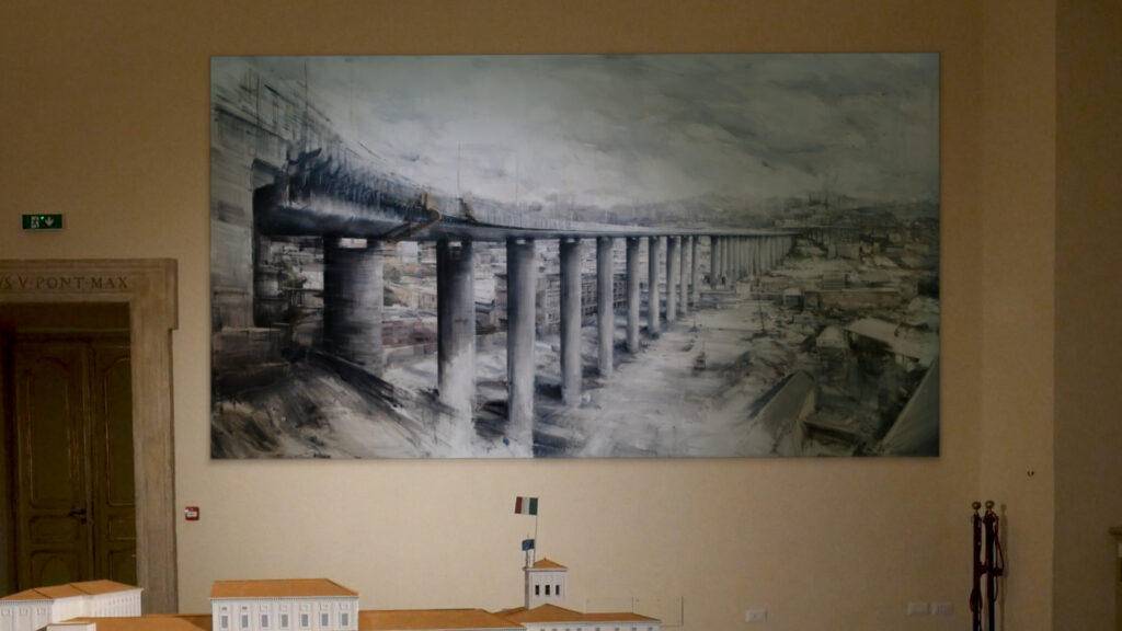 “Genova. Il ponte sulla città”, il dipinto donato alla Presidenza della Repubblica