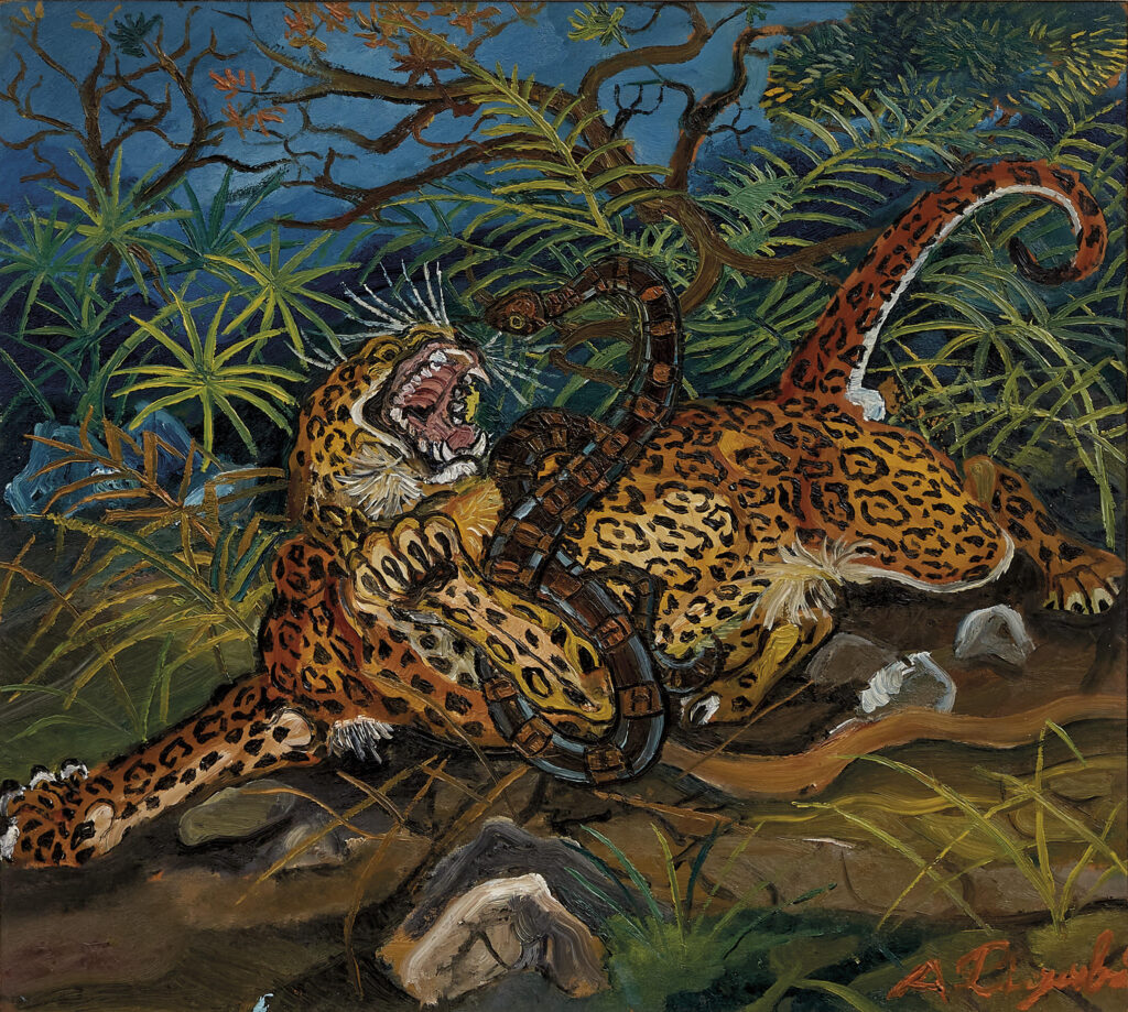 Aste Bolaffi, il “Leopardo con serpente” di Ligabue sfiora i 345mila euro 