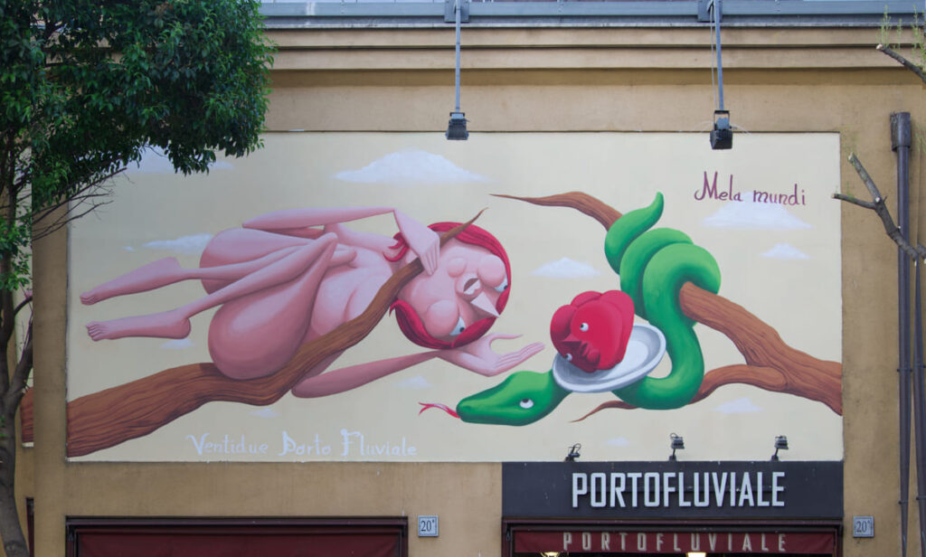 “VentiduePortoFluviale – Mela Mundi”, il nuovo eco-murales dello street artist Zed1 a Roma