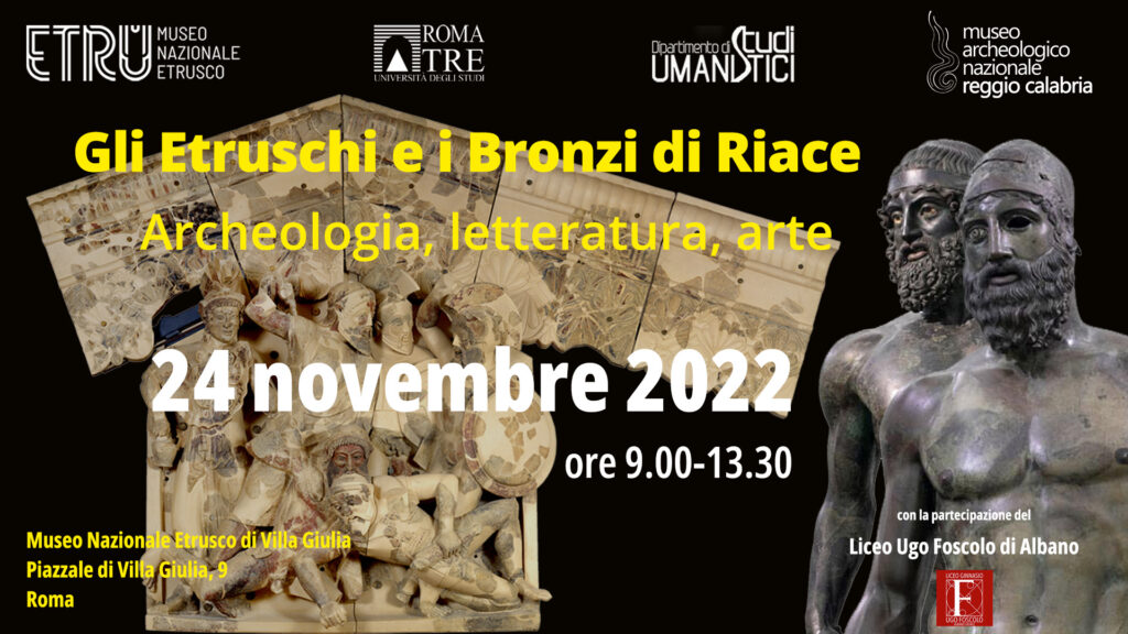 Gli Etruschi e i Bronzi di Riace: giovedì 24 novembre incontro di studio al Museo Nazionale Etrusco di Villa Giulia