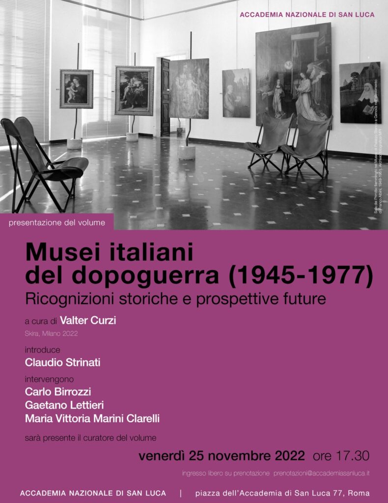 Accademia Nazionale di San Luca: presentazione del volume Musei Italiani del Dopoguerra (1945 – 1977)