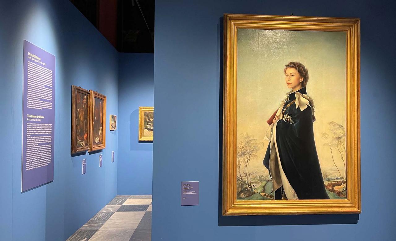 Ritratto della Regina Elisabetta alla mostra “I Pittori della realtà” a Fermo