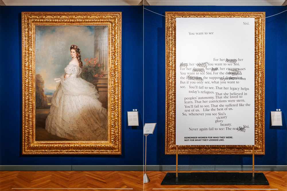 Sisi by Winterhalter 1865 vs Sisi's New Portrait at Vienna Furniture Museum (c) Vienna Tourist Board_Paul Bauer