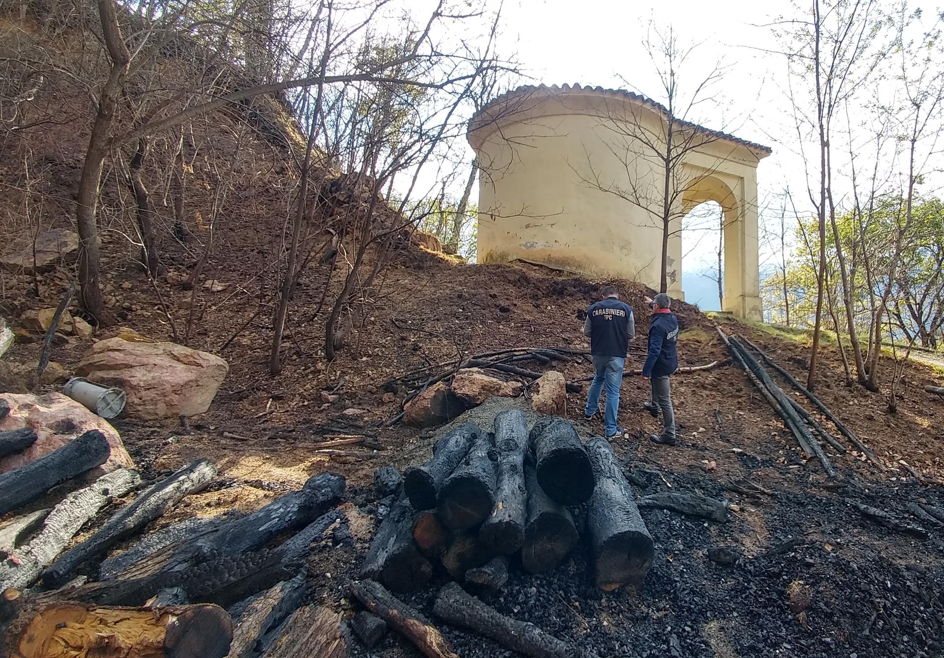Incendio Sacro Monte Belmonte