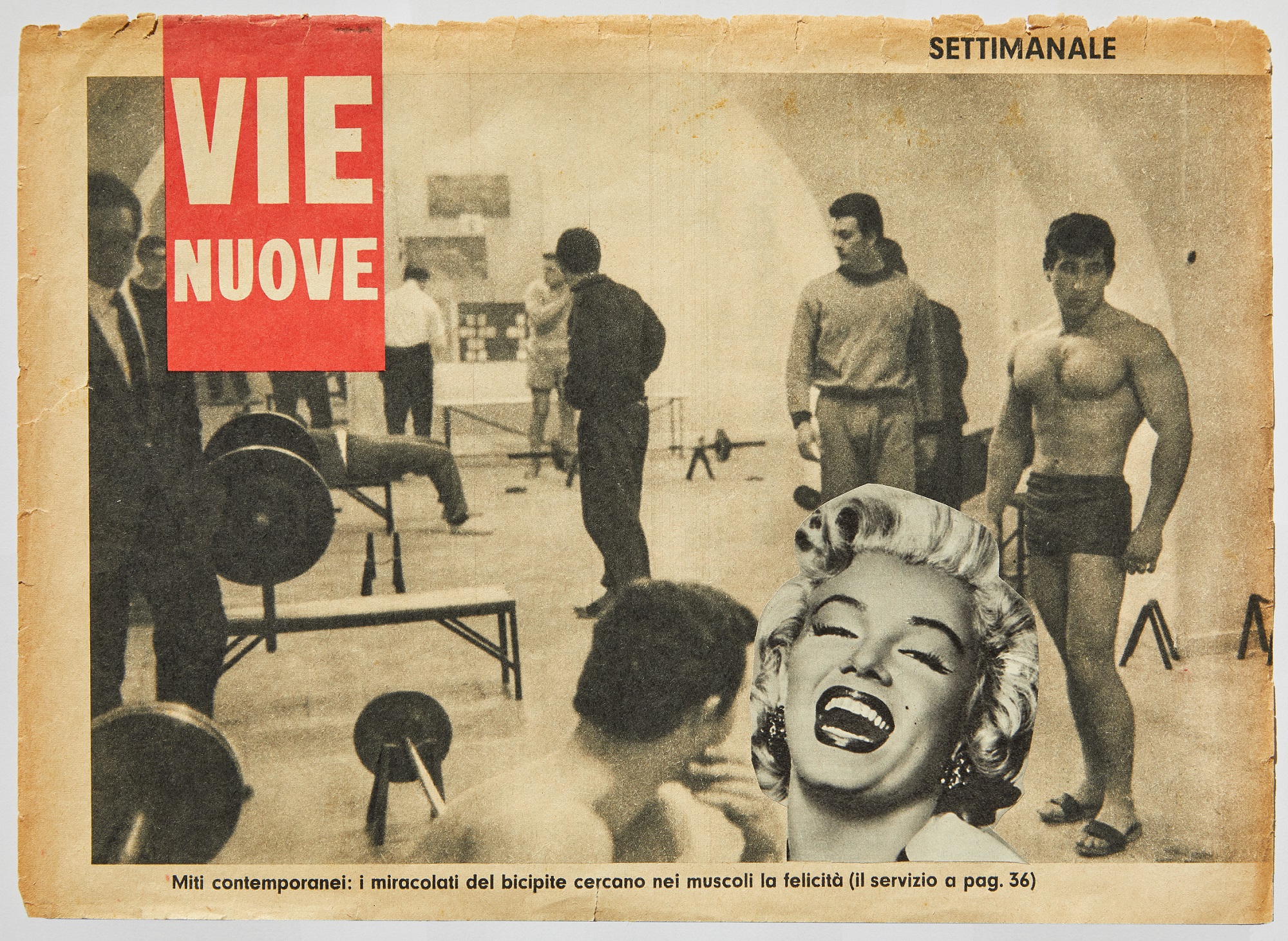 Lamberto Pignotti, Vie nuove, 1965-66, 25 x 40 cm, collage, Roma, Galleria d'Arte Moderna inv. AM 5430