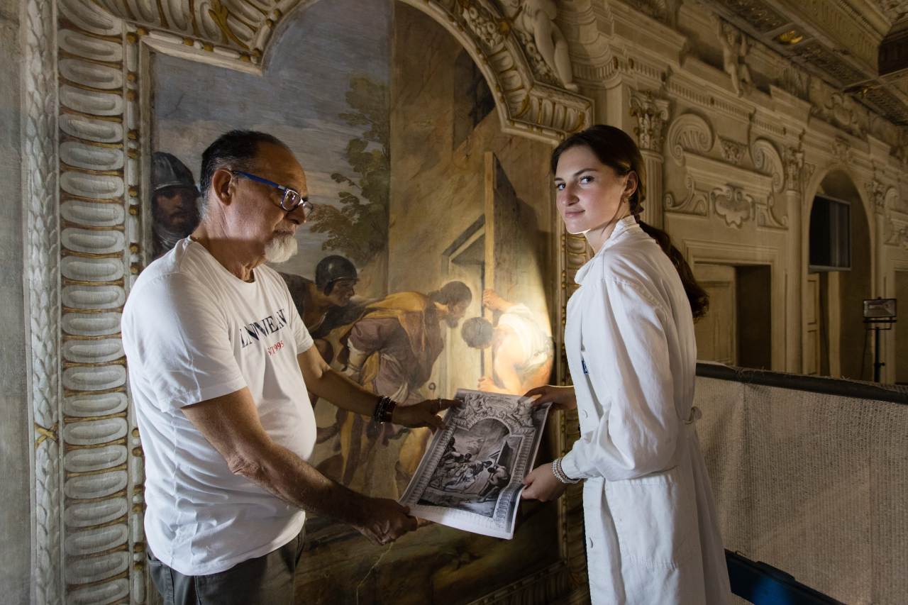 Restauro dell'affresco del Guercino a Bologna