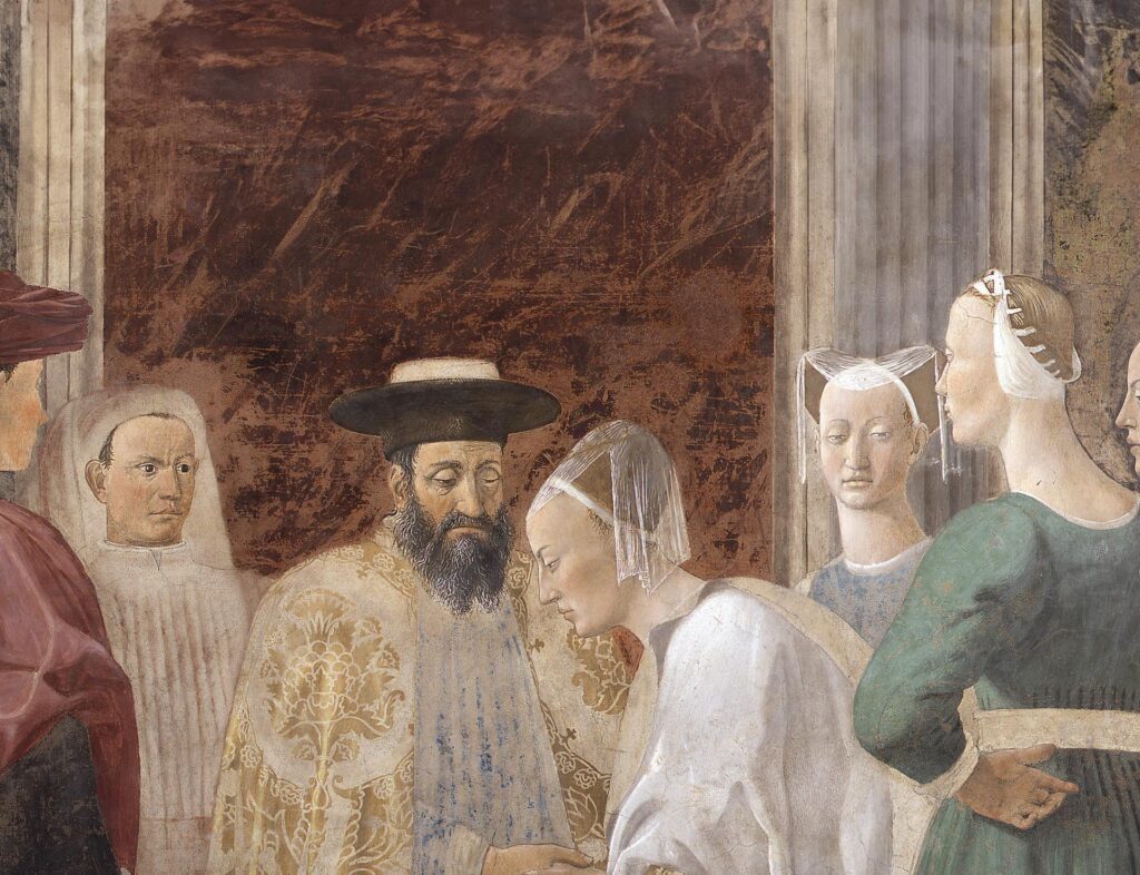 Leggenda della Vera Croce di Piero della Francesca, visite al cantiere