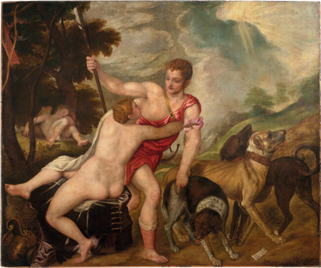 Tiziano Vecellio (bottega di), Venere e Adone, metà del XVI secolo