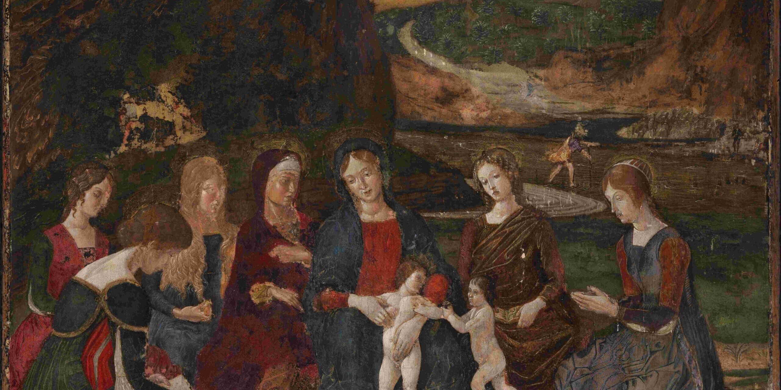 Museo Correr - Mantegna, Madonna col Bambino San Giovannino e sei sante allo stato attuale 2023