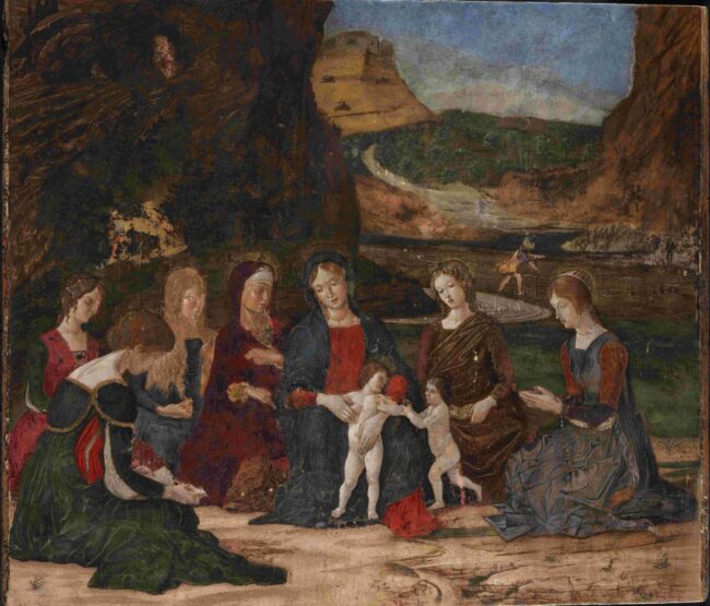 5.Museo-Correr_MadonnacolBambino_San-Giovannino_e_sei_sante-stato-attuale-2023 Museo Correr - Mantegna, Madonna col Bambino San Giovannino e sei sante allo stato attuale 2023