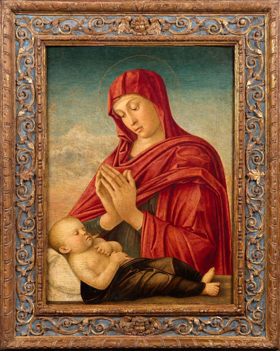 Giovanni Bellini, Madonna in adorazione con bambino dormiente, tempera su tavola, 1470 circa Fondazione Luciano Sorlini Museo MarteS, Calvagese della Riviera (Brescia)