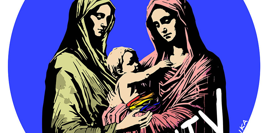 La natività secondo la street artist Laika
