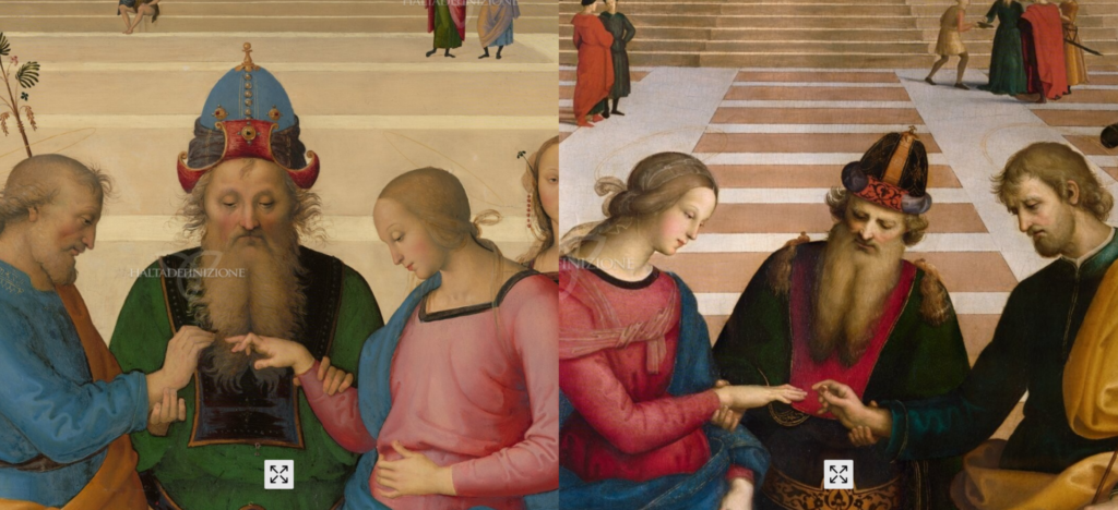Perugino e Raffaello: confronto tra ‘Sposalizi’ digitali 