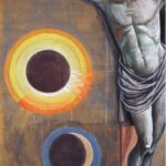 Achille Funi, Cristo crocifisso, 1962 ca., Tecnica mista su cartone, cm 320 x 193_postrestauro