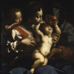 Madonna con bambino, San Giovannino e Sant'Elisabetta, dipinto. 2 dia 13x18 (D02.15.01-02), 8 stampe 18x24 bianco e nero (G06.45.01-02 bis ter quater), carige