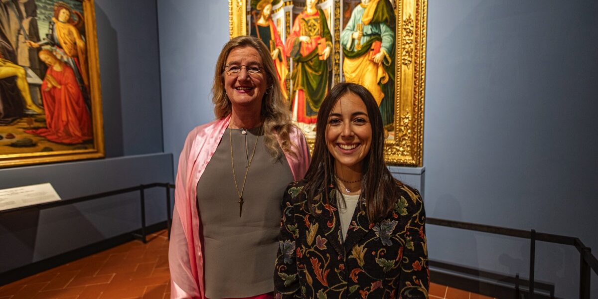 Galleria Accademia Firenze_Cecilie Hollberg con la vincitrice borsa di dottorato IMT Lucca