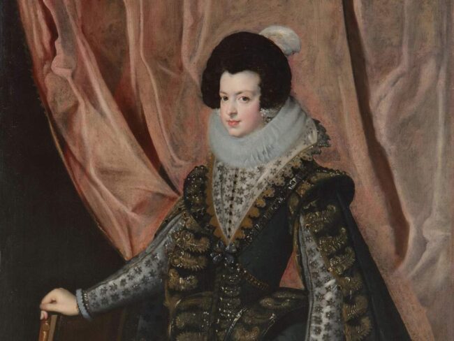sothebys-velazquez Il ritratto a figura intera di Isabella di Borbone, regina di Spagna, di Diego Velázquez (particolare)© Sotheby’s