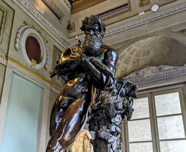 Sileno_Con_Bacco_Gallerie_degli_Uffizi_2024__2 Sileno con Bacco fanciullo Jacopo del Duca (1520 circa -1604) 1571 - 1573 Bronzo Galleria degli Uffizi (Verone) 187 cm (altezza)