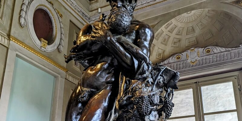 Sileno con Bacco fanciullo Jacopo del Duca (1520 circa -1604) 1571 - 1573 Bronzo Galleria degli Uffizi (Verone) 187 cm (altezza)