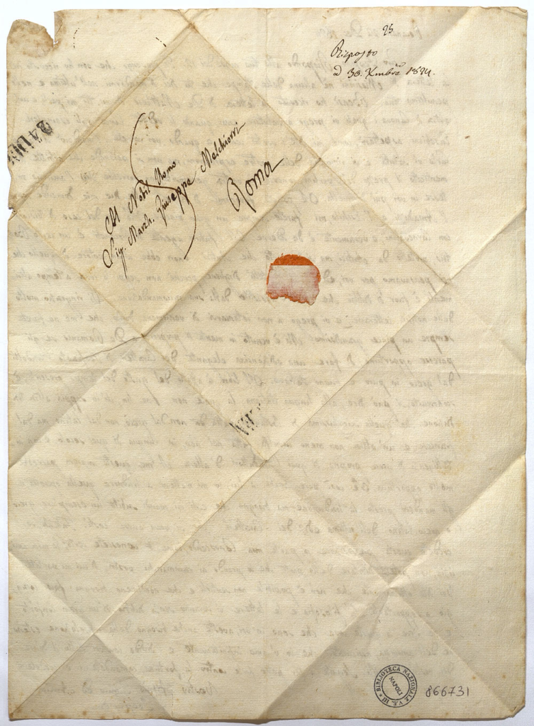 La Biblioteca Nazionale di Napoli acquisisce lettera autografa di Leopardi