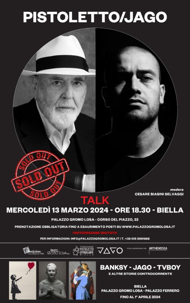 Michelangelo Pistoletto e Jago, talk/evento a Biella 