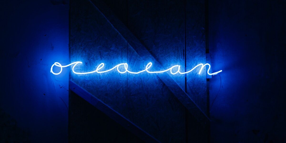 David Horvitz, "o c e a e a n (after Aram Saroyan)”, 2020; Neon shaped in the artist’s handwriting; 15.24 × 205.74 cm. Installation view of “AM SEEGARTEN”, Kirchmöser 2023. Photo by Ludger Paffrath. Courtesy of the Artist, Los Angeles, ChertLüdde, Berlin and Am Seegarten, Kirchmöser