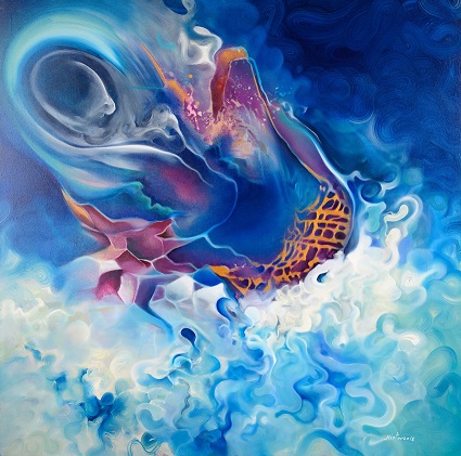 Andrei-Nistor-The-Angel-and-the-Birth Andrei Nistor The Angel and the birth, 2018 Tecnica mista cm 100 x 100