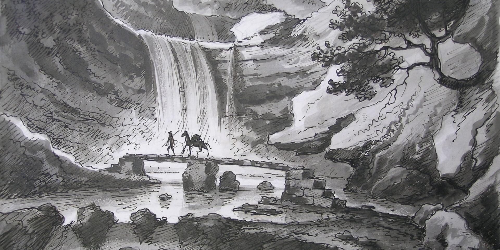 Biennale del disegno. Felice Giani, Seconda caduta del Lamone nella strada di Marradi, 1794, Forlì, Biblioteca Comunale Aurelio Saffi, Fondo Piancastelli.
