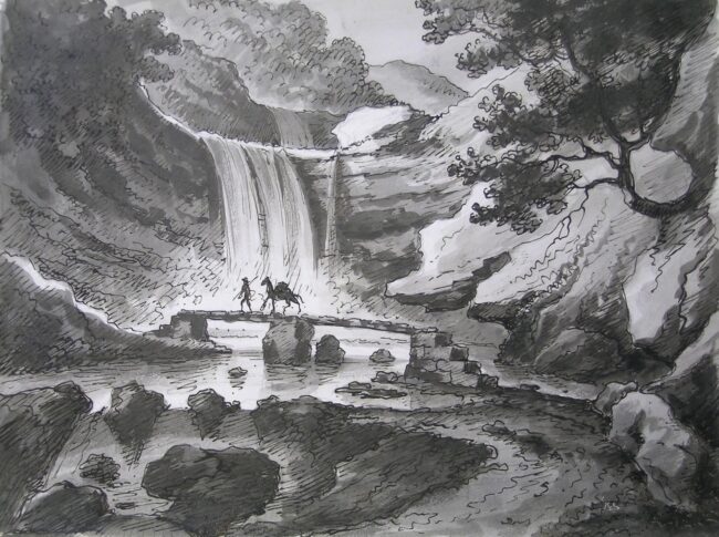 biennale-del-disegno-album-Liverani Biennale del disegno. Felice Giani, Seconda caduta del Lamone nella strada di Marradi, 1794, Forlì, Biblioteca Comunale Aurelio Saffi, Fondo Piancastelli.