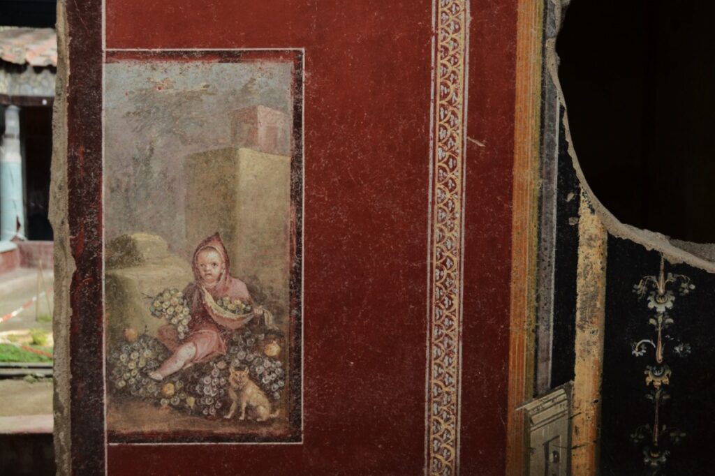 Scoperti a Pompei disegni di gladiatori realizzati da bambini 