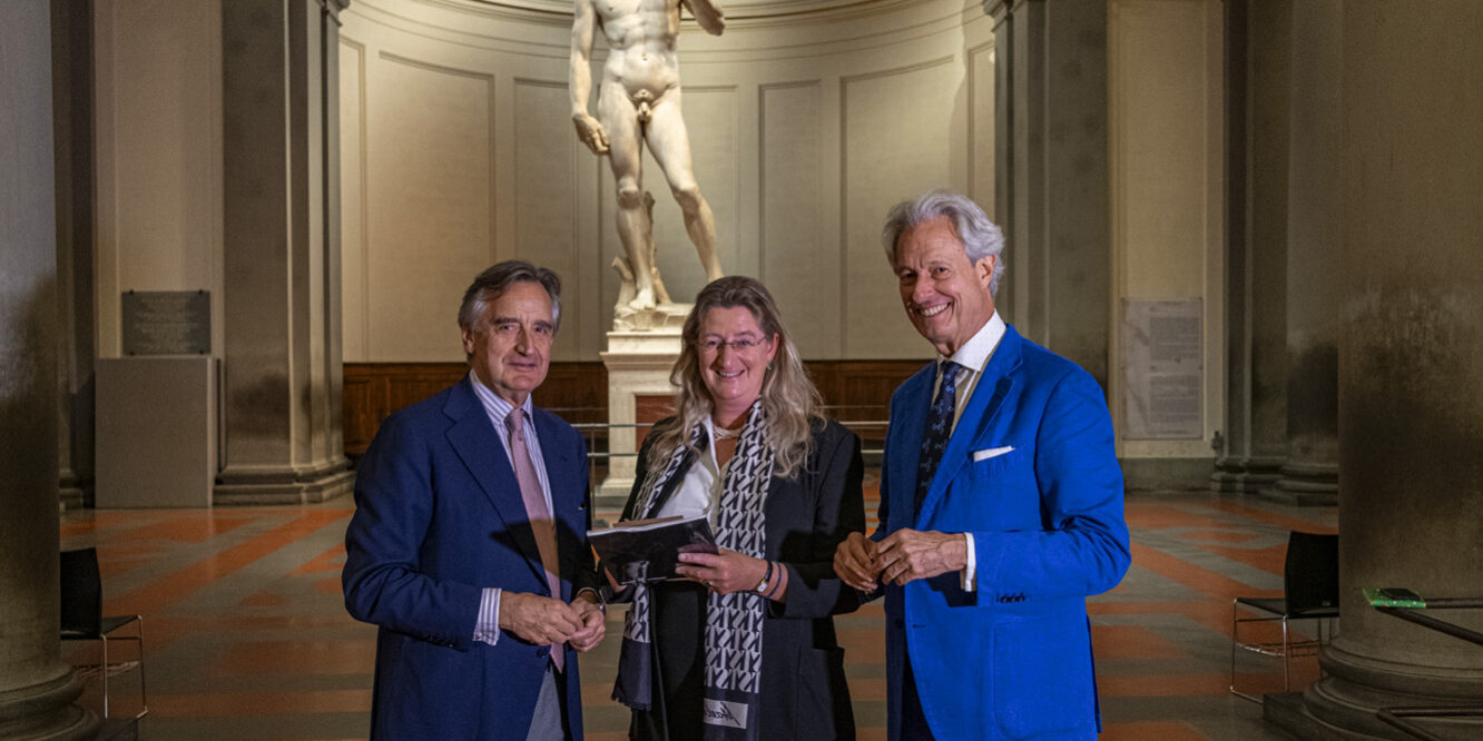 Galleria dell'Accademia di Firenze da ds Carlo Orsi, Cecilie Hollberg, Fausto Calderai - firma gemellaggio tra Amici della Galleria dell'Accademia di Firenze e Amici di Brera