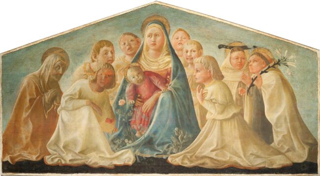 Arte a Roma. Musei Capitolini, Madonna dell'Umiltà con angeli e santi carmelitani di Filippo LIPPI - Pinacoteca del Castello Sforzesco