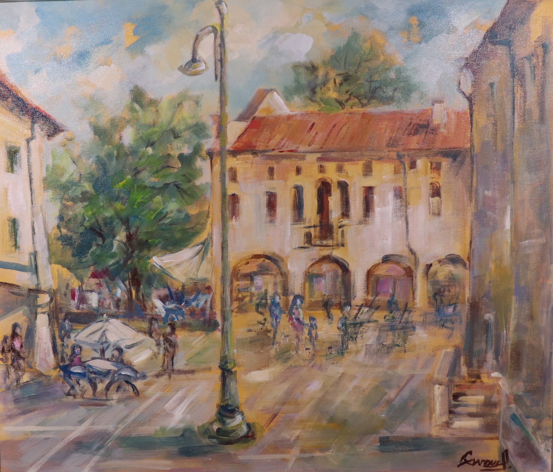 Sandro Pavan Piazza Grande del Duomo, 2023 Acrilico su tela cm 60 x 70