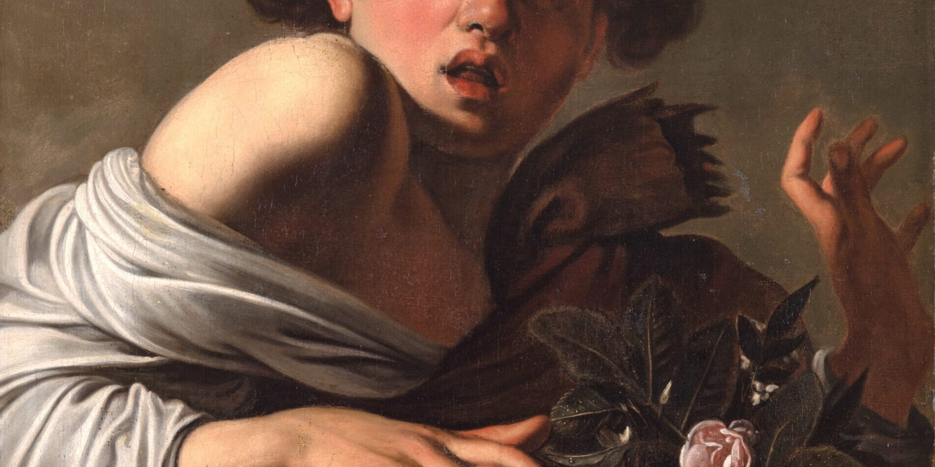 Michelangelo Merisi, detto il Caravaggio Ragazzo morso da un ramarro c. 1595 olio su tela, cm 65,5x50 Collezione privata