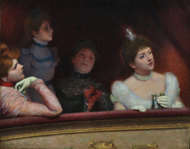 Zandomeneghi-F.-A-teatro Federico Zandomeneghi, A teatro, 1885-1895, olio su tela, cm. 71x88