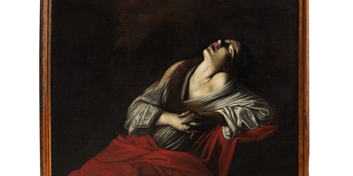 Copia da / copy after Caravaggio, Maddalena in estasi / Mary Magdalen in Ecstasy, post / after 1606, olio su tela / oil on canvas, cm 101 × 126, Urbino, Collezione Giovina e Paolo Volponi