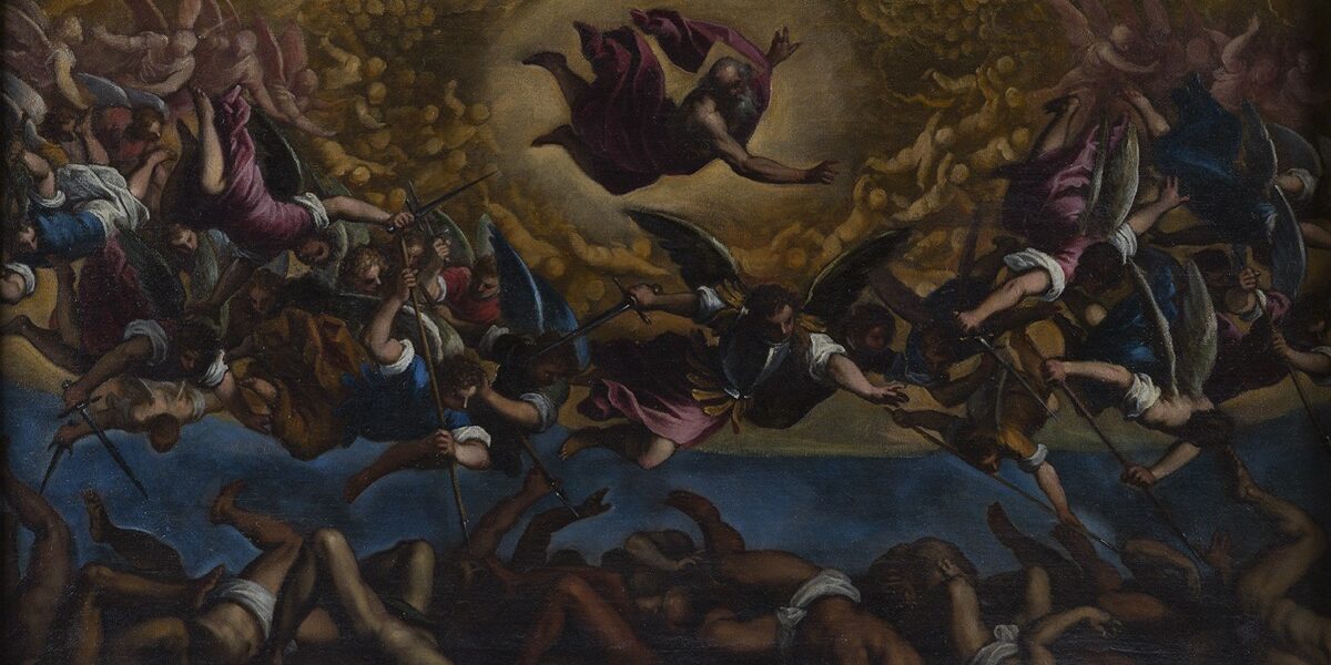 La caduta di Lucifero Negretti Jacopo detto Jacopo Palma il Giovane, La caduta di Lucifero, olio su tela, 1515-1520 ca., cm 92,5 x 146 x 7 c.c., Galleria Borghese, Roma. © Galleria Borghese