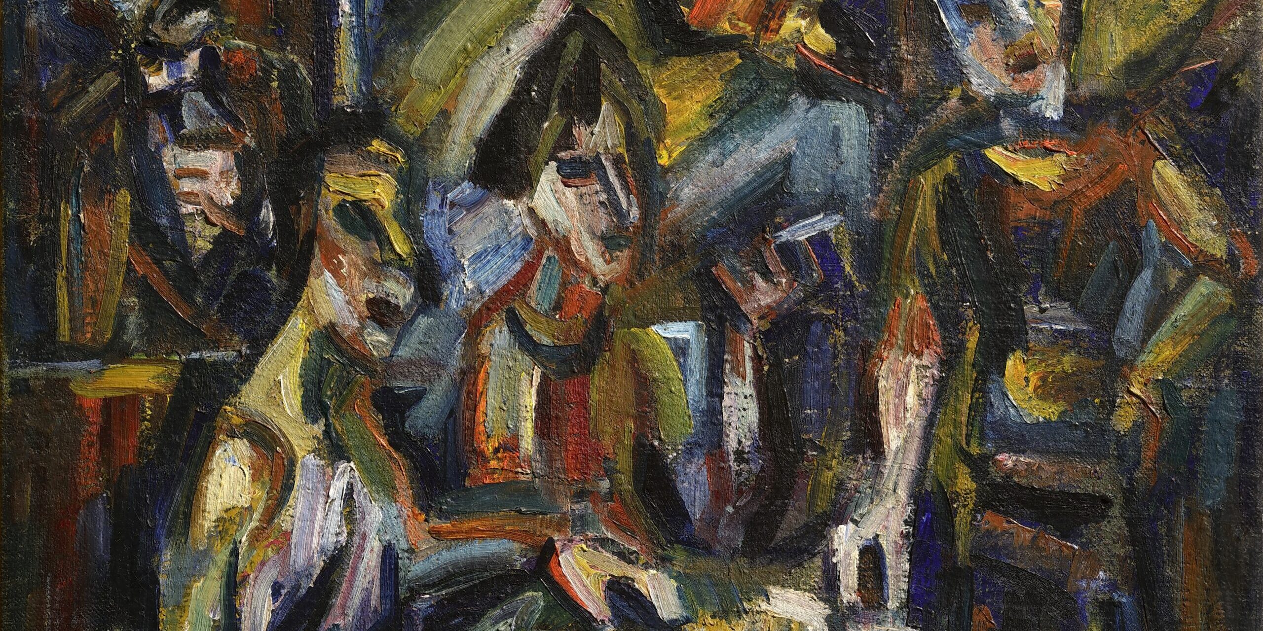 VEDOVA-EMILIOIL-CAFFEUCCIO-VENEZIANO1942OLIO-SU-TELAcm.432×55 Emilio Vedova Il caffeuccio veneziano, 1942 olio su tela, 43,2x55 cm Photo: Studio Vandrasch Courtesy Collezione Giuseppe Iannaccone, Milano
