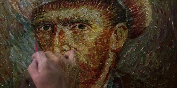 Autoritratto di Van Gogh realizzato da copisti cinesi - dal documentario “Alla ricerca di Van Gogh”
